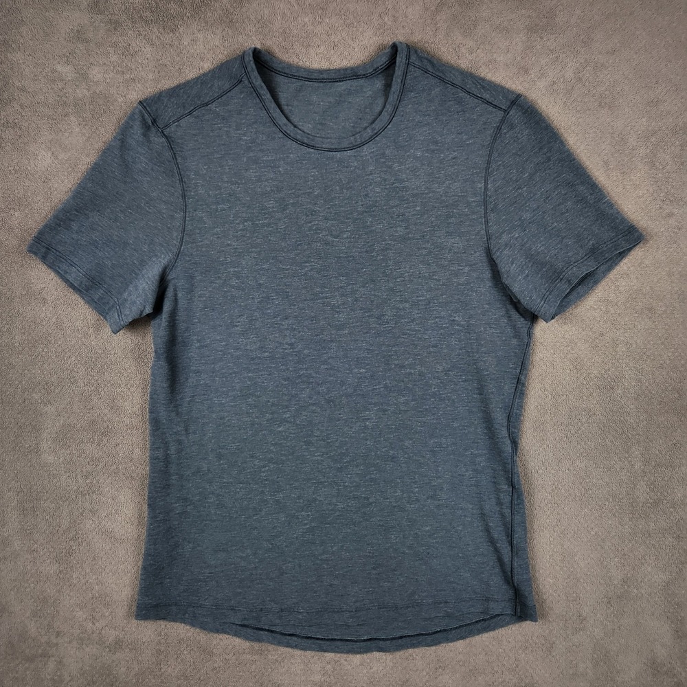 Lululemon‎ 5 Year Basic Tee Shirt Mens Small Blue Heathered Classic Short Sleeve